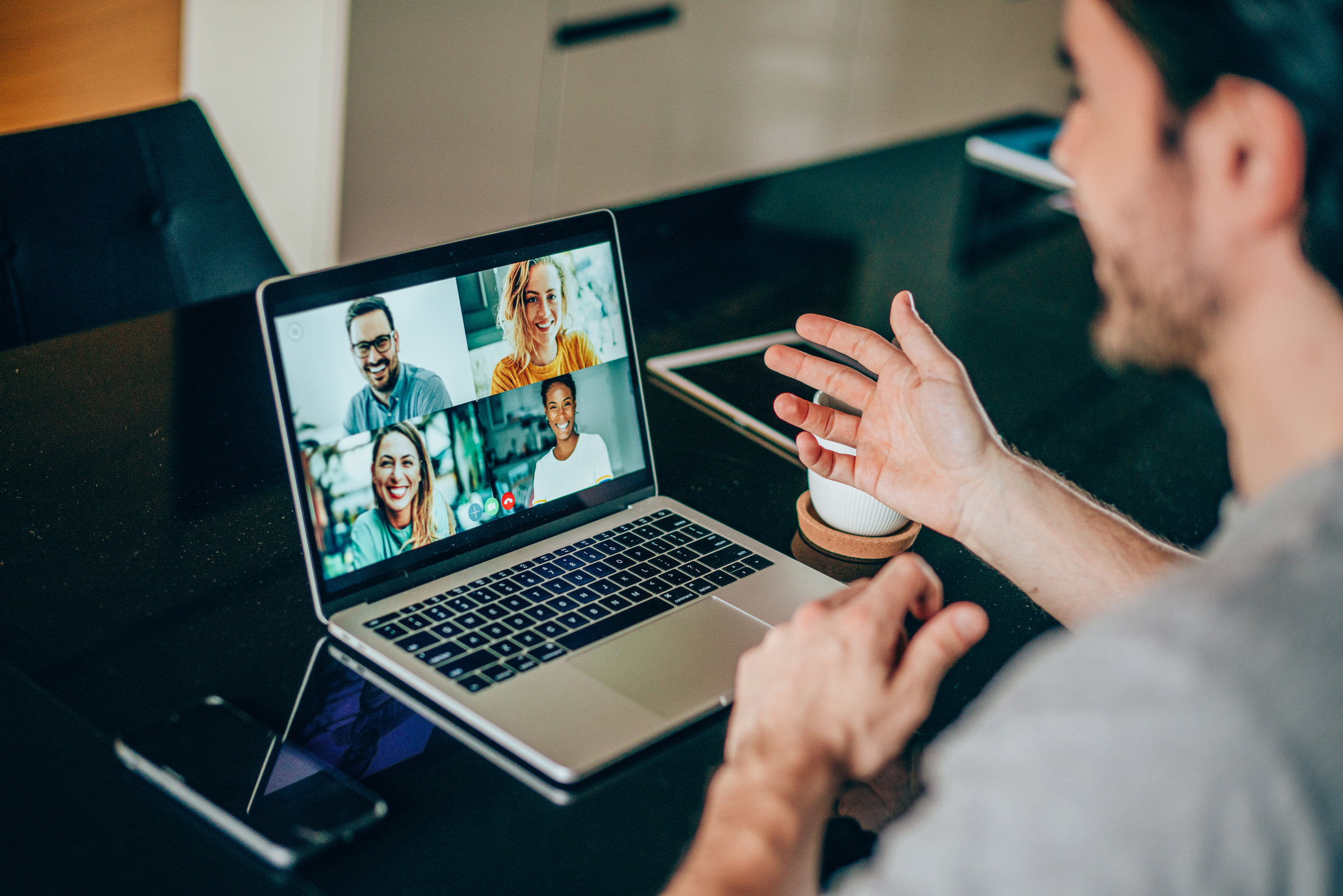 Friends in video call